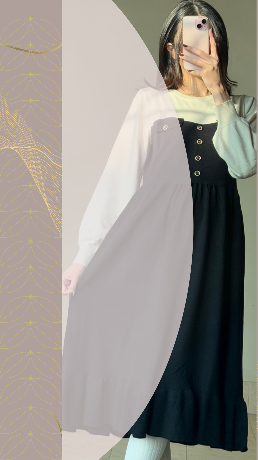 Ruffle Hem Korean One-Piece Stylish Winter Dress